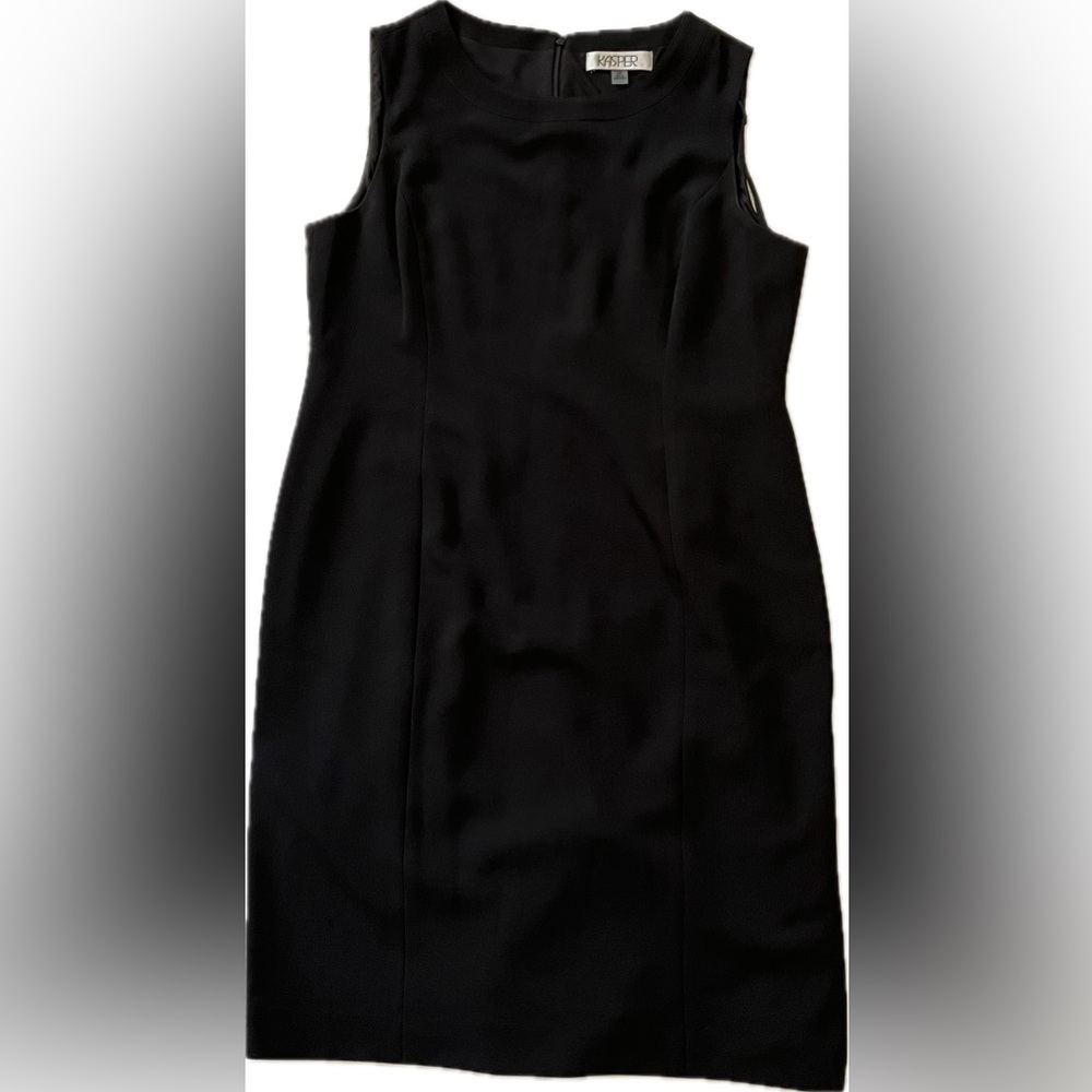 Kasper black sheath dress sz 14p NWOT